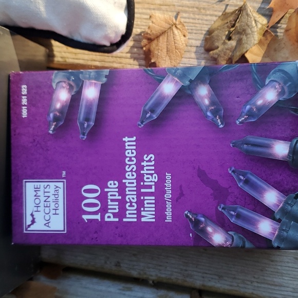 Halloween bundle - purple string lights ghost lights and spooky pillow - Picture 5 of 6